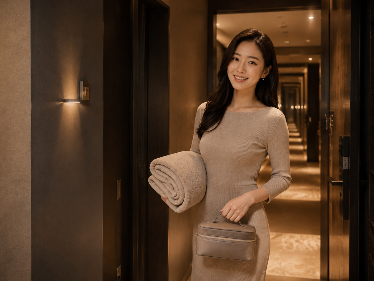 안산 방문 홈케어 일정을 준비하는 젊은 성인 한국 여성 관리사
